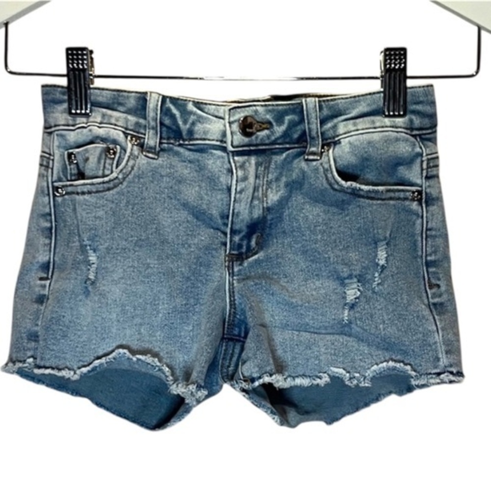 Tractr Girl’s Denim Jeans Cutoffs Shorts Size 7 Stretchy Distrsssed
